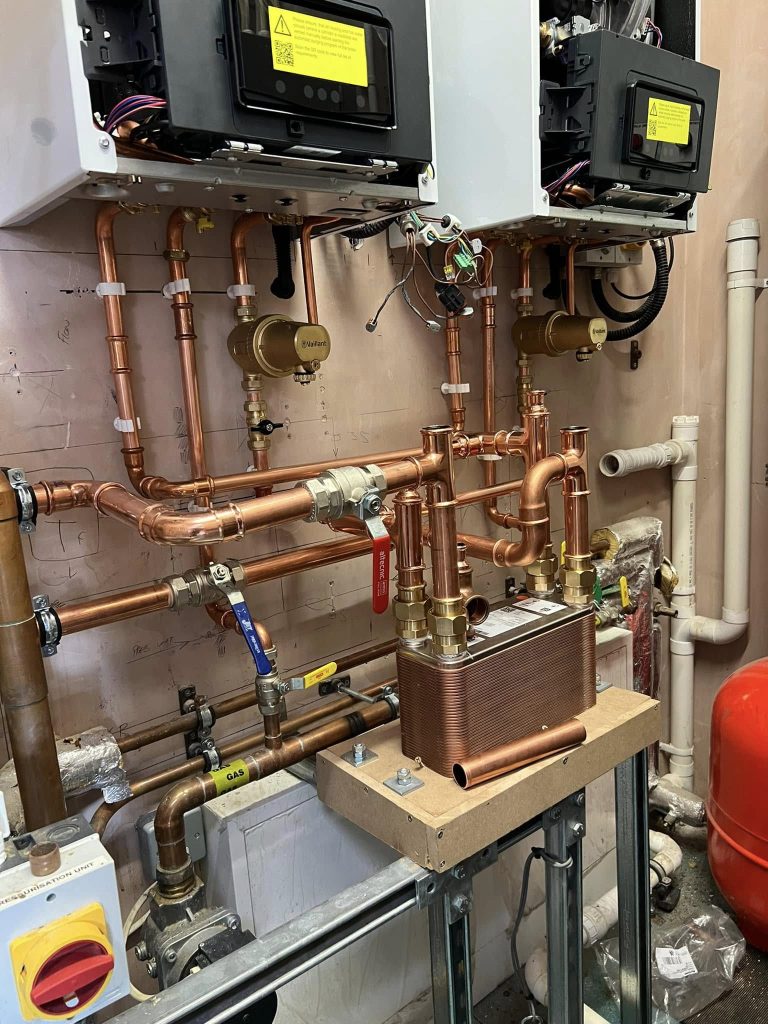 New boilers and cylinder installation