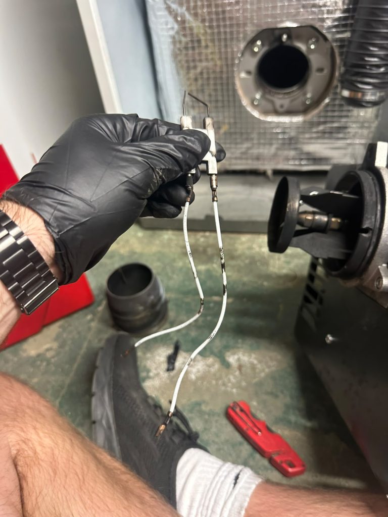 Oil boiler burner repair